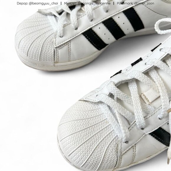 Adidas White and Black Superstars - Picture 3 of 7